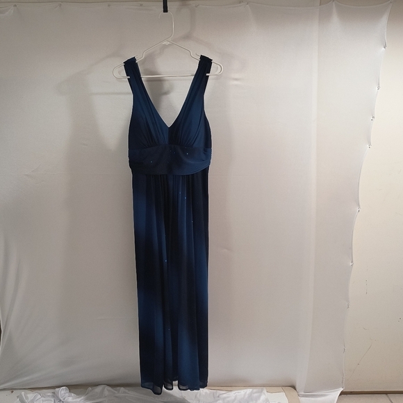 Dollar Women's Extra Large Blue Maxi Dress W/Scarf - Picture 1 of 10
